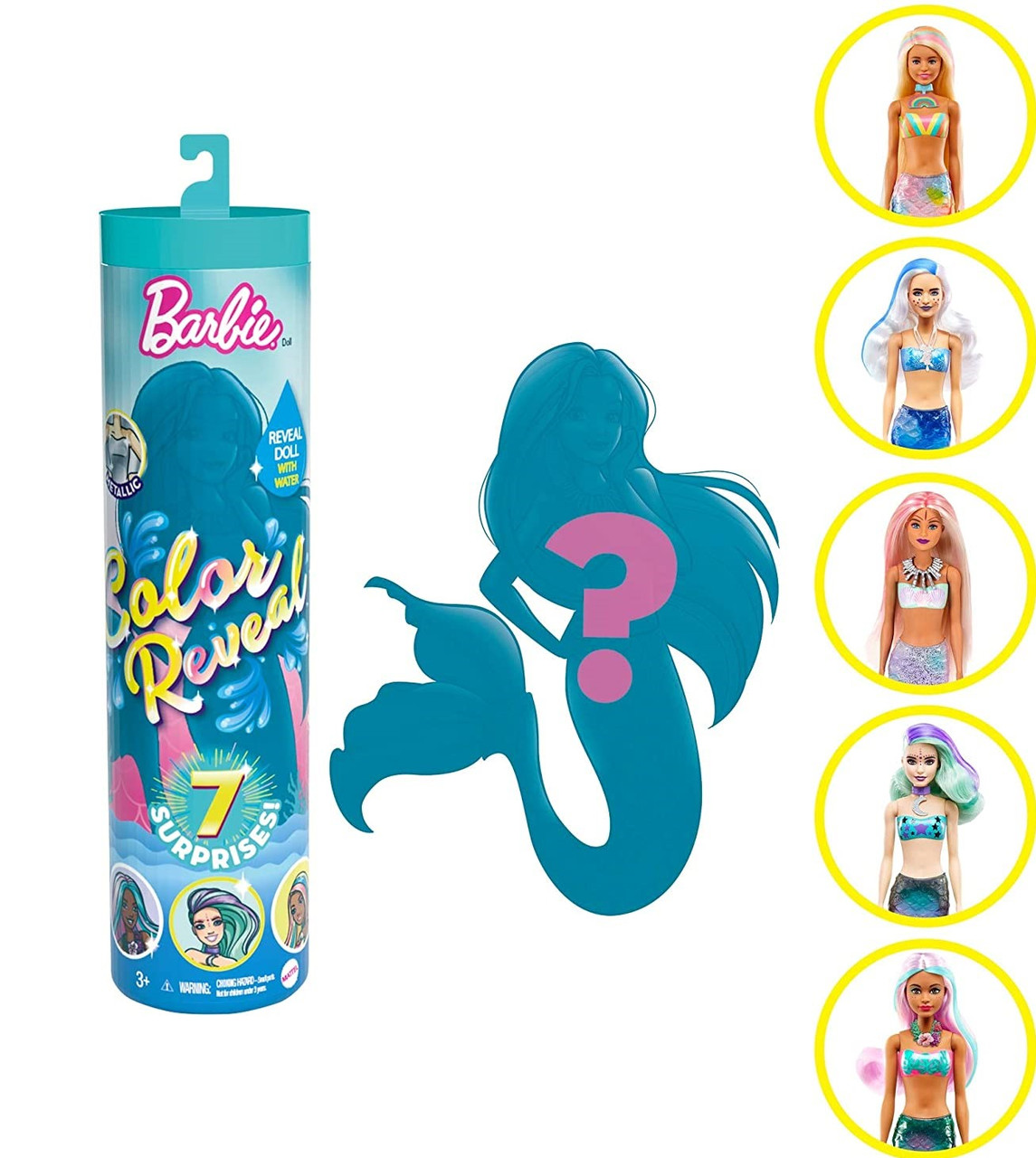 

Кукла Барби-сюрприз Русалка Цветное перевоплощение, Barbie Color Reveal Mermaid