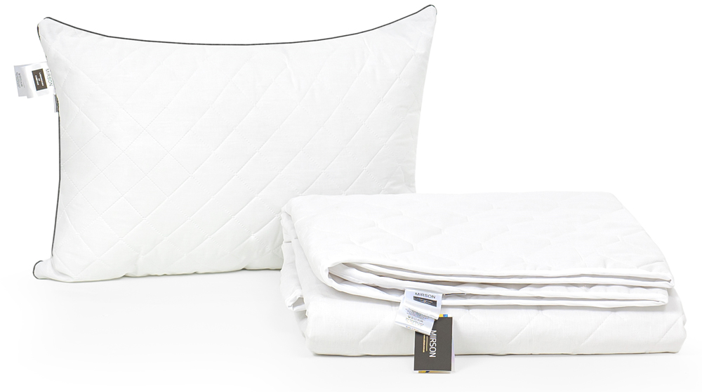 

Набор с шелковым волокном MirSon Лето Royal Pearl - Bianco №3482 Одеяло 155х215 + подушка 50x70 средняя