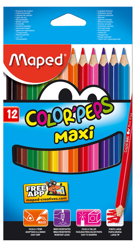 

Карандаши цветные Maped COLOR PEPS Jumbo 12цв (MP.834010)