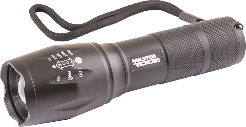 

Фонарик с регулировкой фокуса Mastertool 5 режимов, 130 х 38 х 28 мм, CREE XM-L T6 LED, 3 x AAA / 1 x 18650, AL (94-0819)