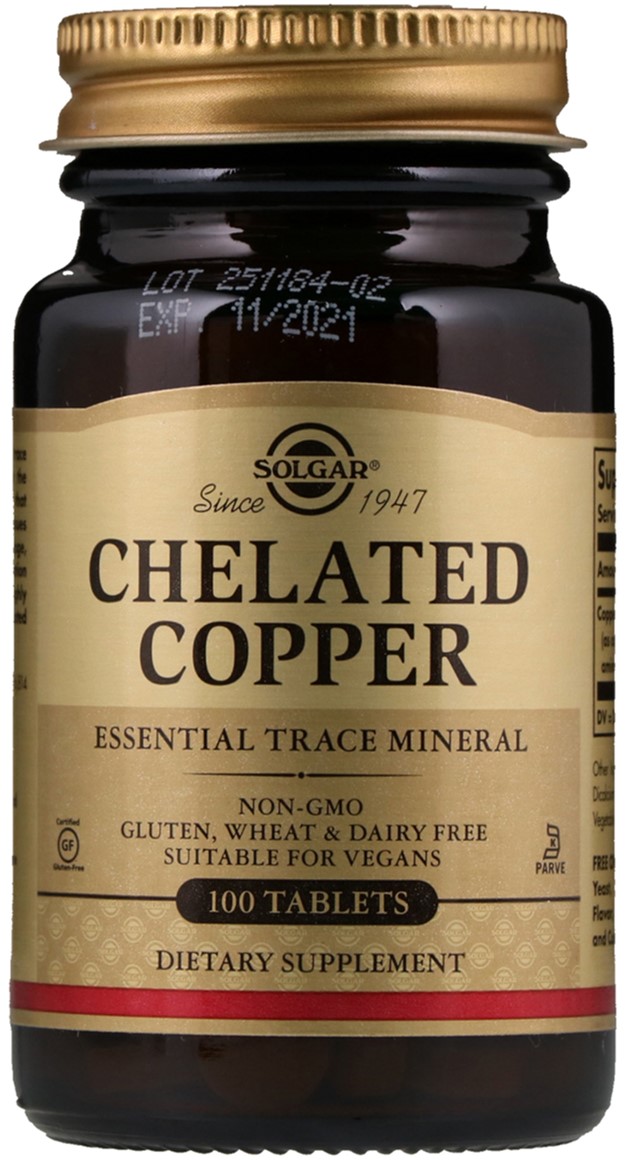 

Минералы Solgar Chelated Copper Хелатная медь 100 таблеток (033984006409)