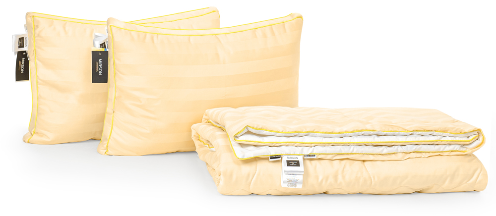 

Набор с шелковым волокном MirSon Лето Carmela Hand Made №3514 Одеяло 200х220 + 2 подушки 50x70 трехкамерные средние