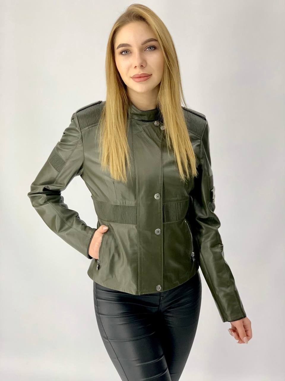 

Женская кожаная куртка Vizon 2K-13 2XL Хаки