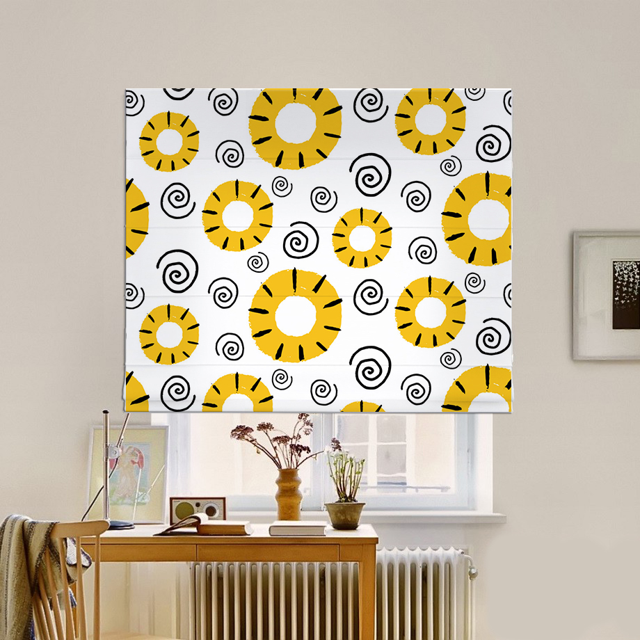 

Римская штора система Classic InHt Фотопечать Кольца 15-060 Джуси Велюр 170х170 см