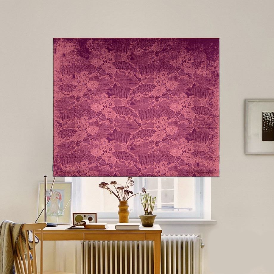 

Римская штора система Classic InHt Фотопечать Гипюр цветы 02-287 Блэкаут 70х170 см