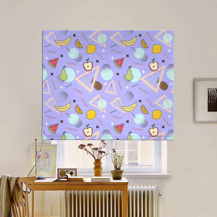 

Римская штора система Classic InHt Фотопечать Фрукты 15-081 Джуси Велюр 140х170 см