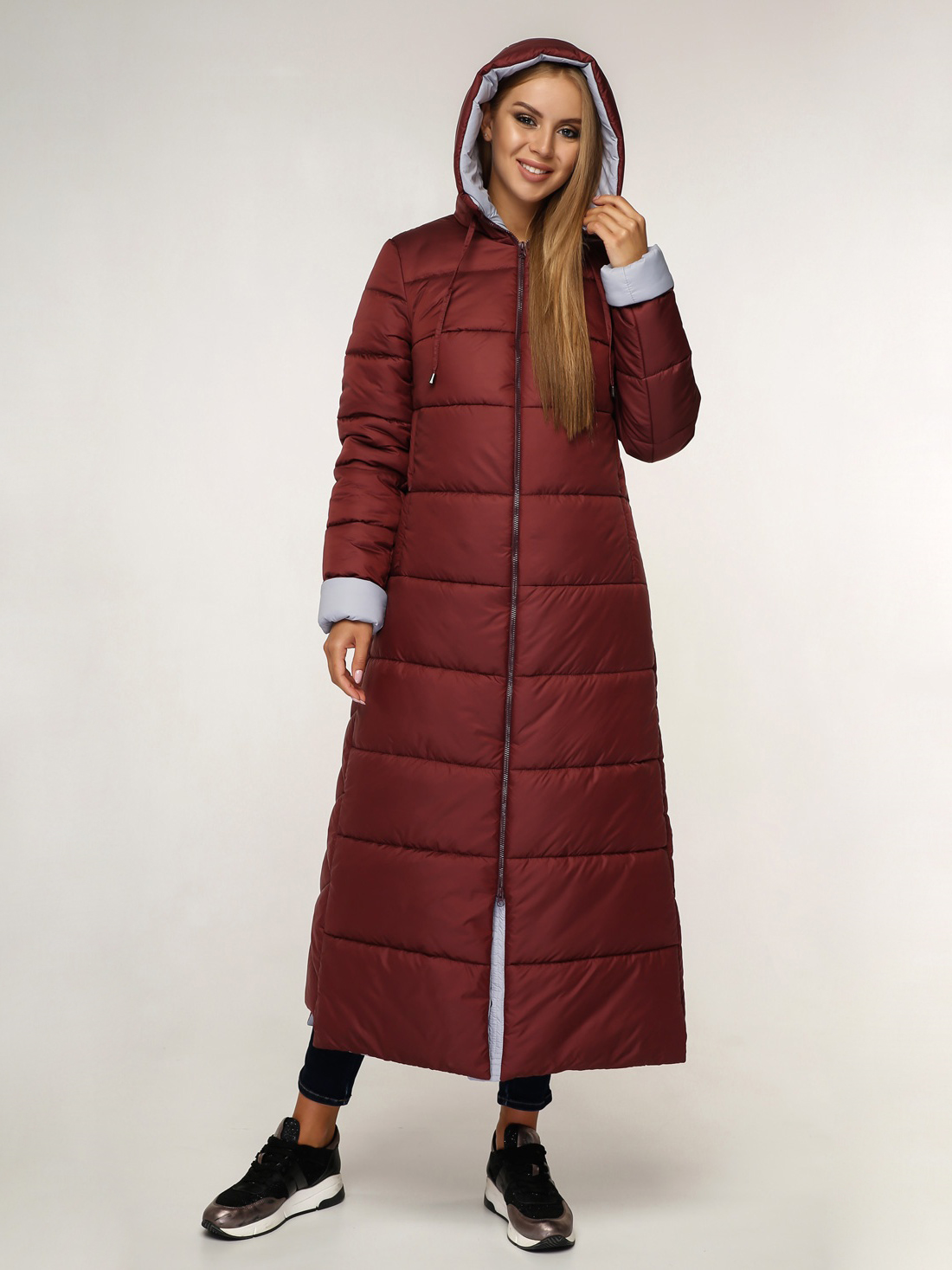Акція на Куртка зимова довга жіноча Favoritti ПВ-1202 58 Темно-червона від Rozetka