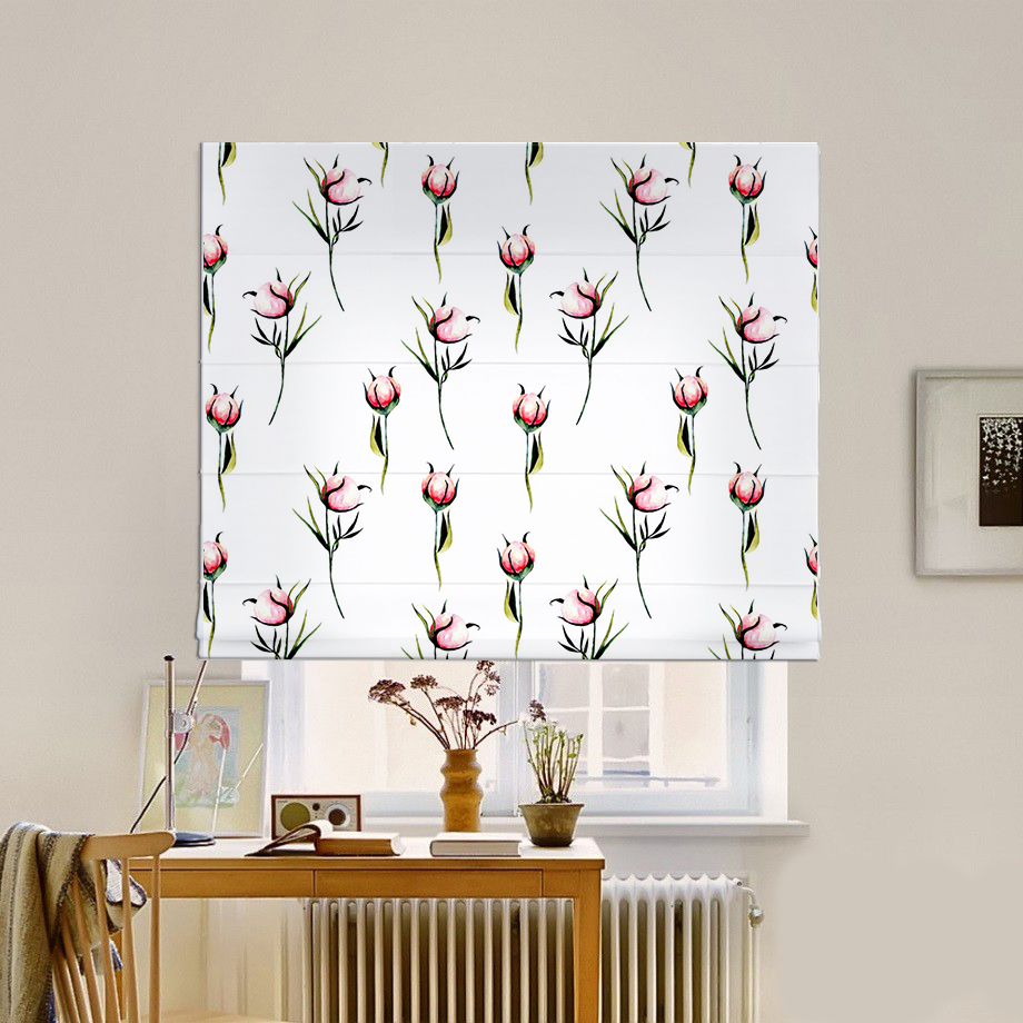 

Римская штора система Classic InHt Фотопечать Цветы 15-030 Джуси Велюр 230х170 см