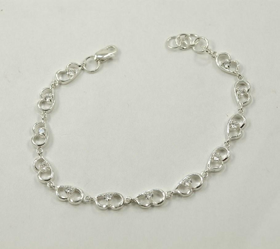 

Регулируемый браслет с фианитами Maxi Silver 8598