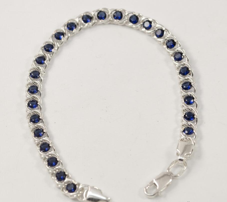 

Браслет бисмарк с камнями Maxi Silver 7849