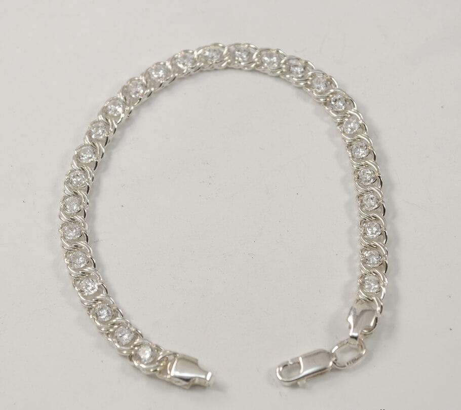 

Браслет на руку с камнями Maxi Silver 8028