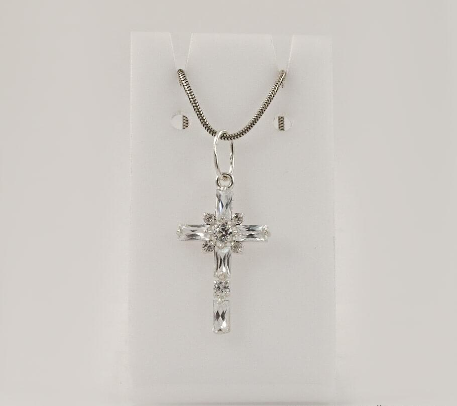 

Крест с прямоугольными камнями Maxi Silver 8116