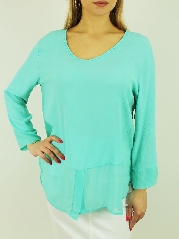 

Блузка CASSO 2903-01.373 Бирюзовый р.Oversize