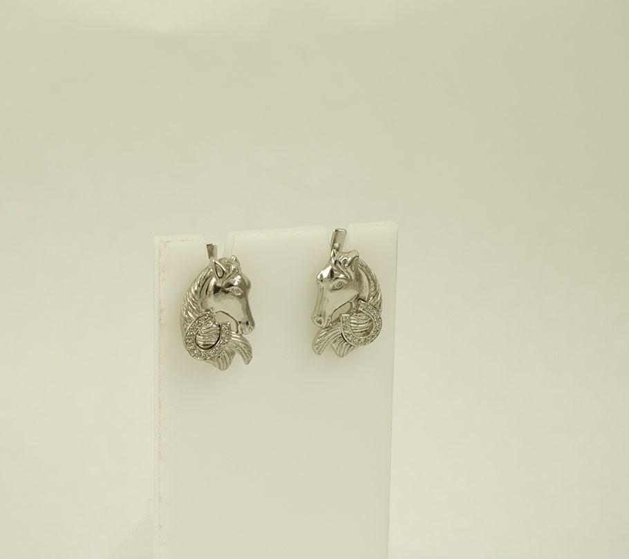 

Сережки с лошадьми Maxi Silver 7822