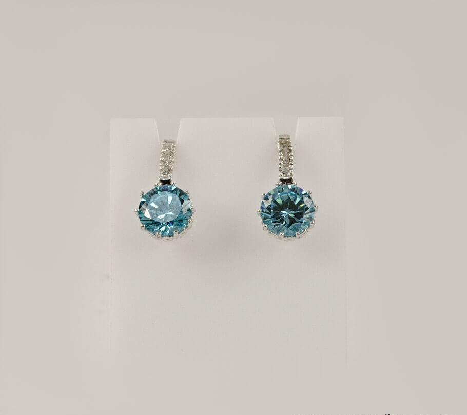 

Сережки с круглым фианитом Maxi Silver 8091