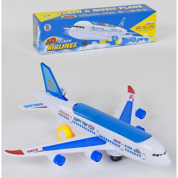 

Игрушка самолет Airliner AirBus A380-600 со световыми и звуковыми эффектами 30 см Белый (41704)