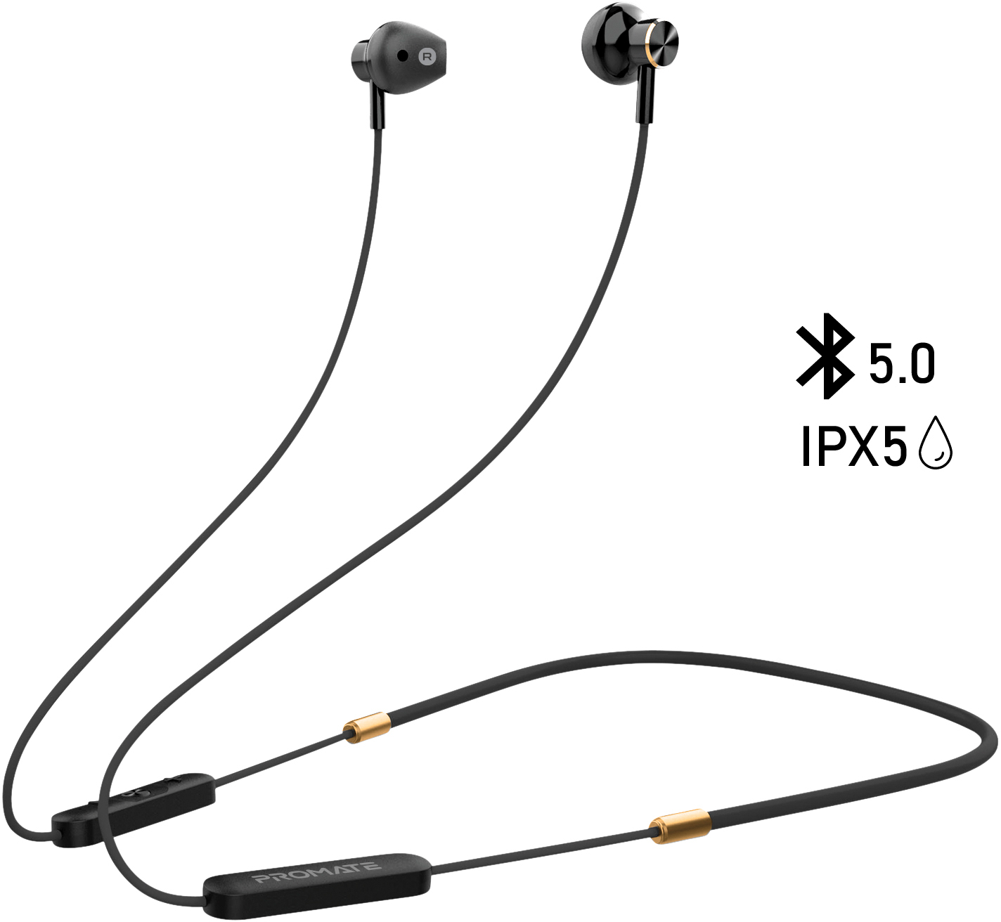 

Наушники Promate Bluetooth 5 Dynamic-X5 IPX5 Black (dynamic-x5.black)