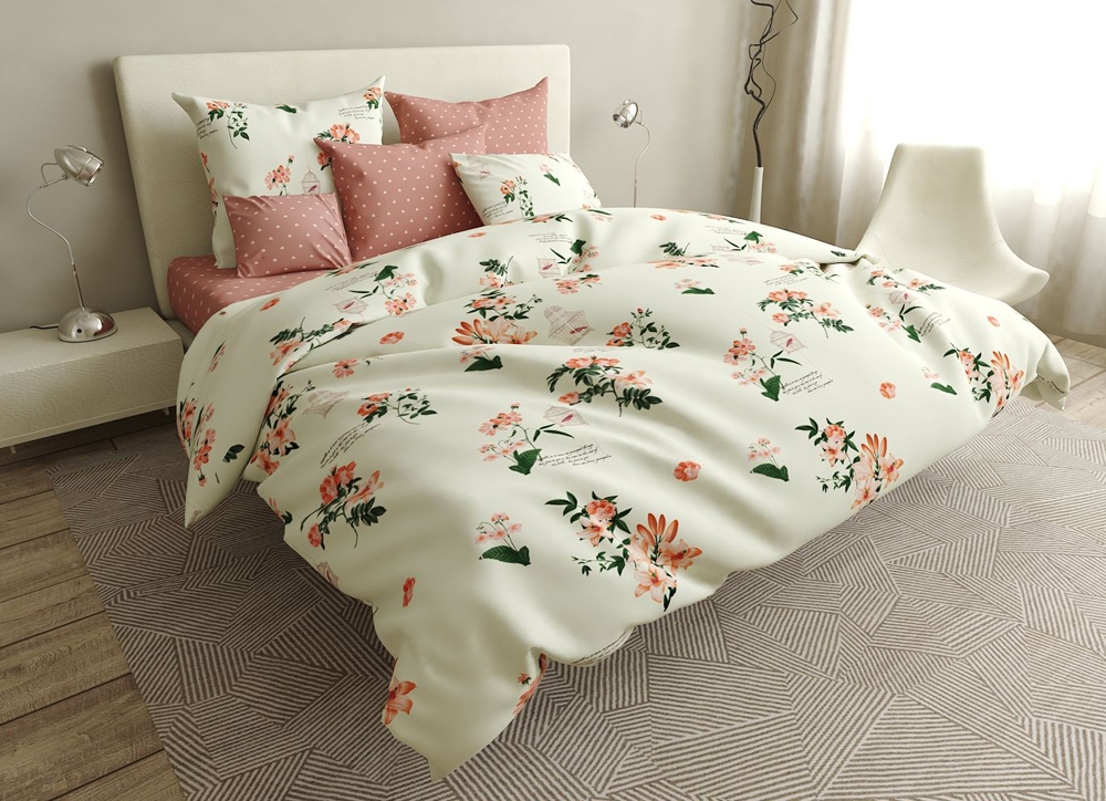 

Комплект постельного белья MirSon Бязь Premium 17-0401 Bird in a cage Семейный 160x220 см