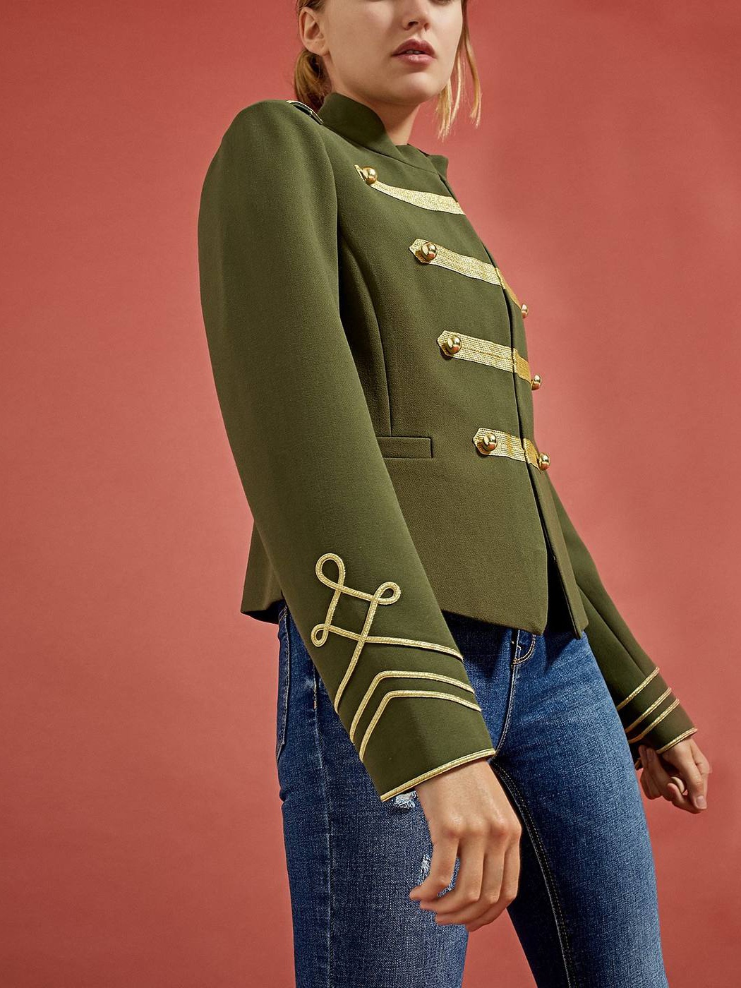 

Жакет Stradivarius 01776108530  Хаки, Жакет Stradivarius 01776108530 S Хаки