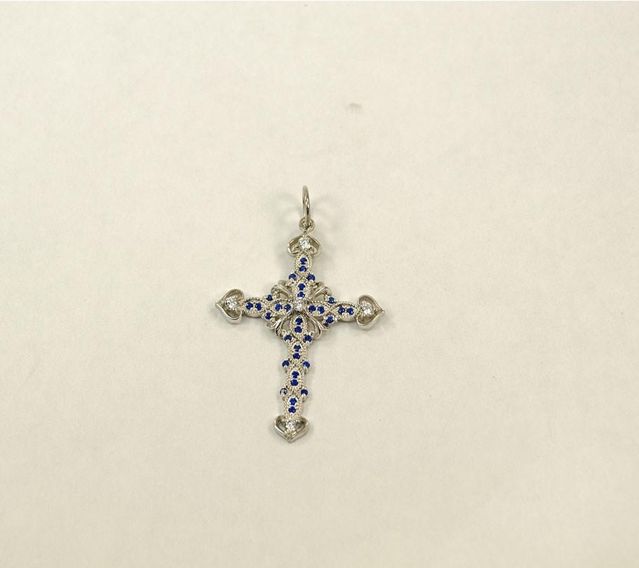 

Золотой крест с цирконами Maxi Silver 8463