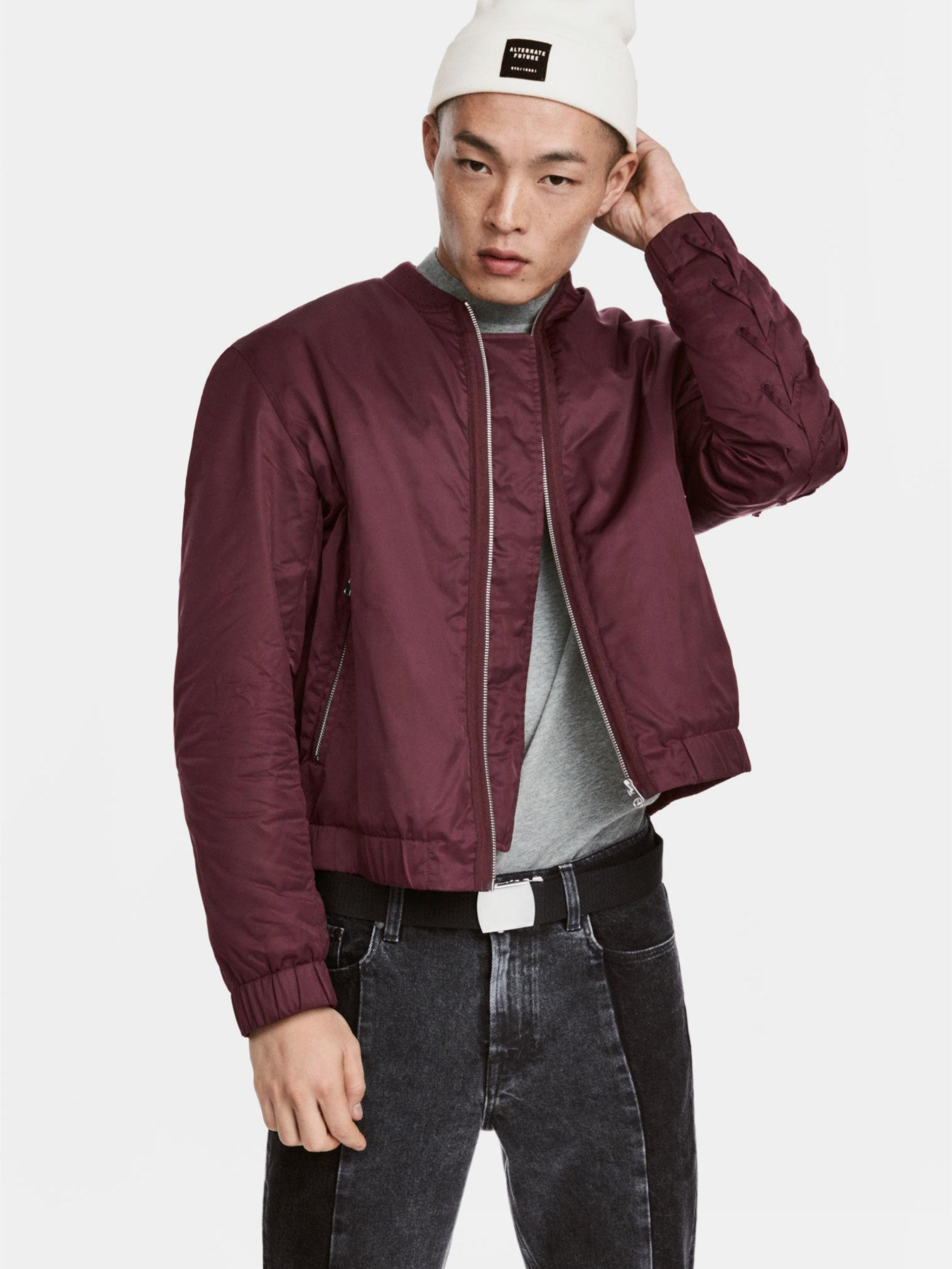 

Бомбер H&M 4865935-ACUK XS Бордовый