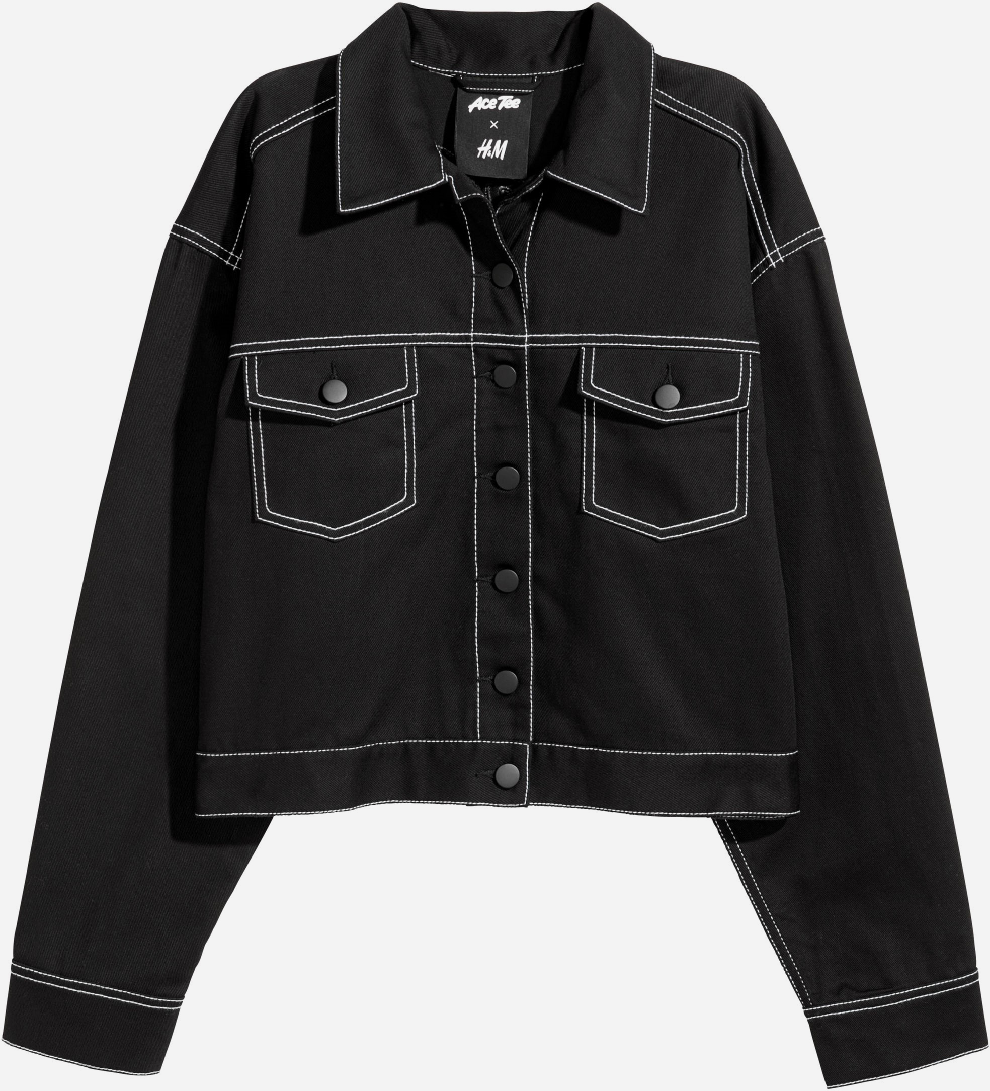

Джинсовая куртка H&M 5535046-AAAD 42 Черная