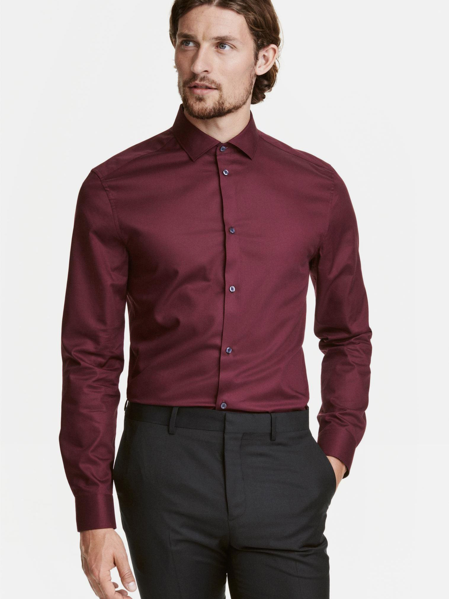

Рубашка H&M 3951279-ACXX XL Темно-фиолетовая
