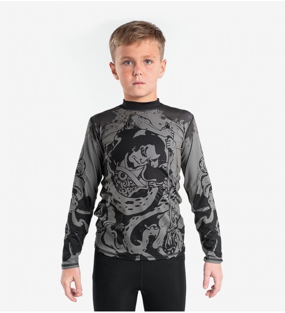 

Рашгард Berserk Samuray Kids размер 4 XS Серый RS1401G