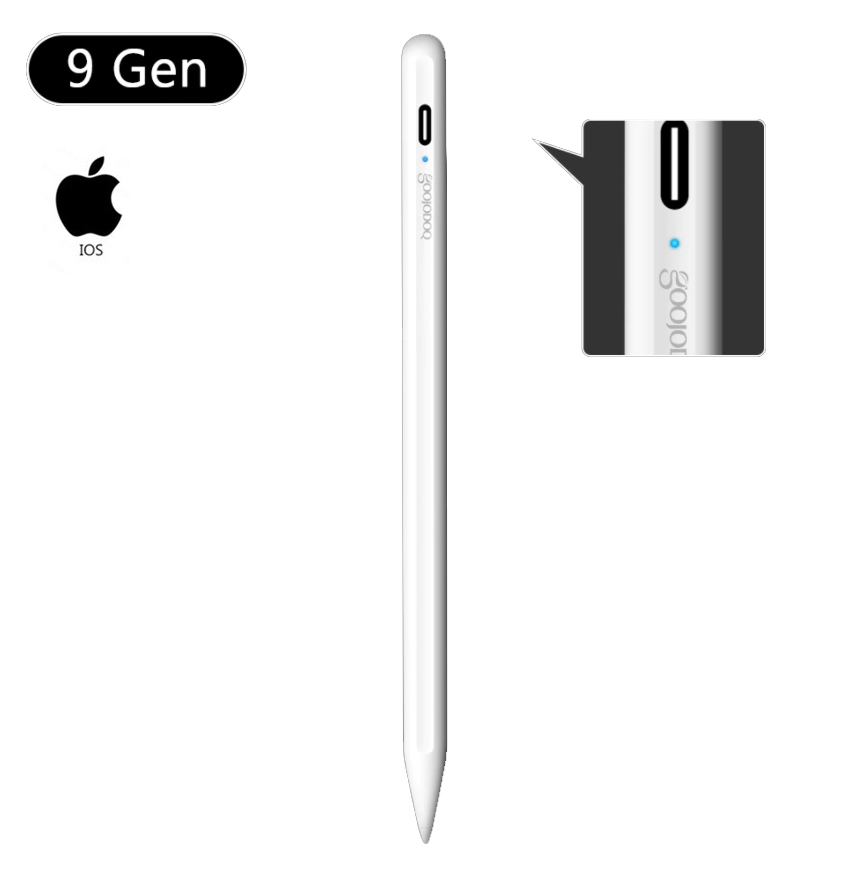 

Стилус для планшета Apple iPad 2018-2021 Goojodoq 9 Gen Magnetic Type-C 1.2mm White