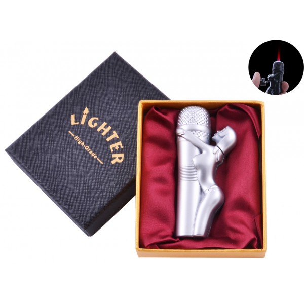

Зажигалка в подарочной коробке Девушка на Микрофоне (Турбо пламя) №XT-61 Silver