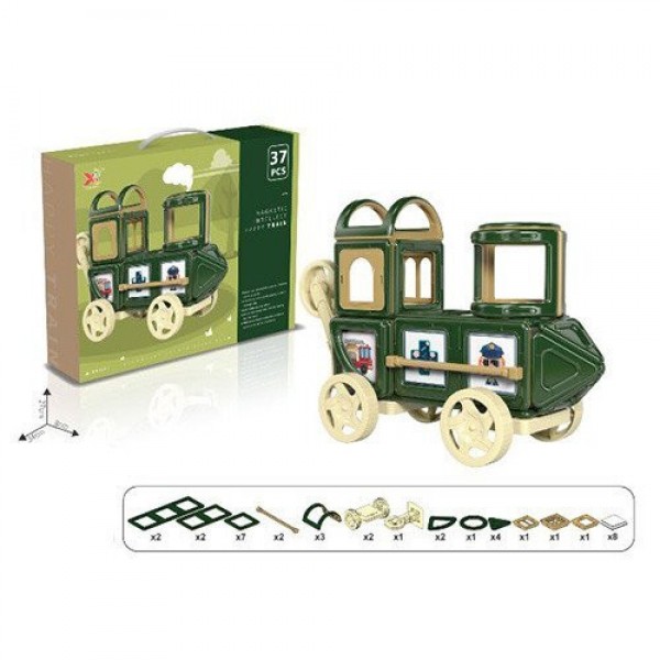 

Детский развивающий магнитный 3D конструктор Bambi Machines 35+ деталей