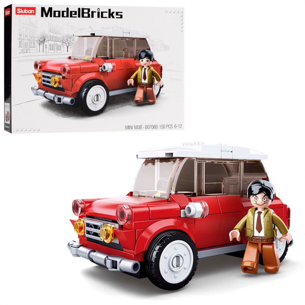 

Детский игровой конструктор SLUBAN Model Bricks Машина красный 150 деталей