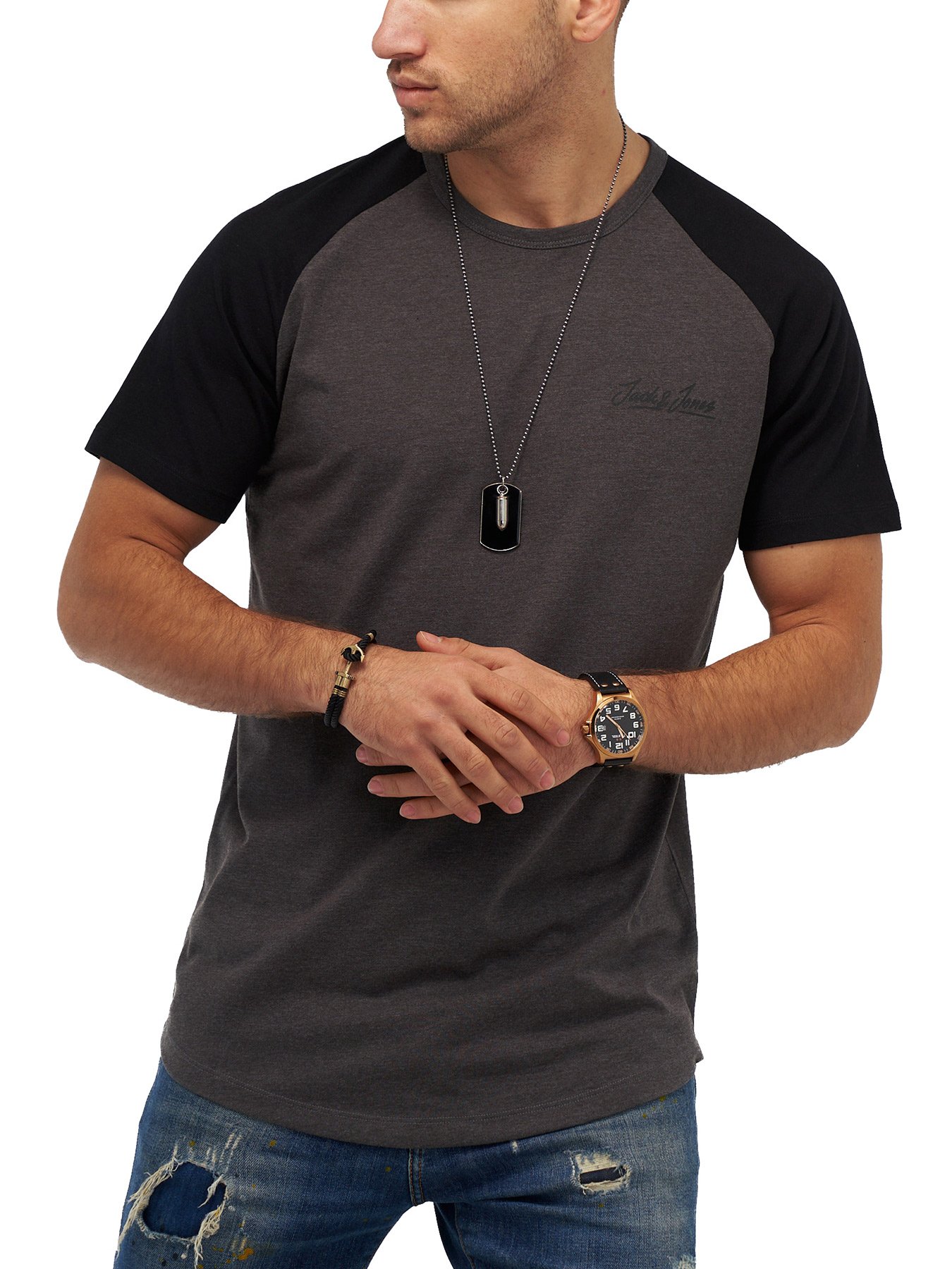 

Футболка Jack & Jones Dark Grey Melange  темно-серый, Футболка Jack & Jones Dark Grey Melange S темно-серый