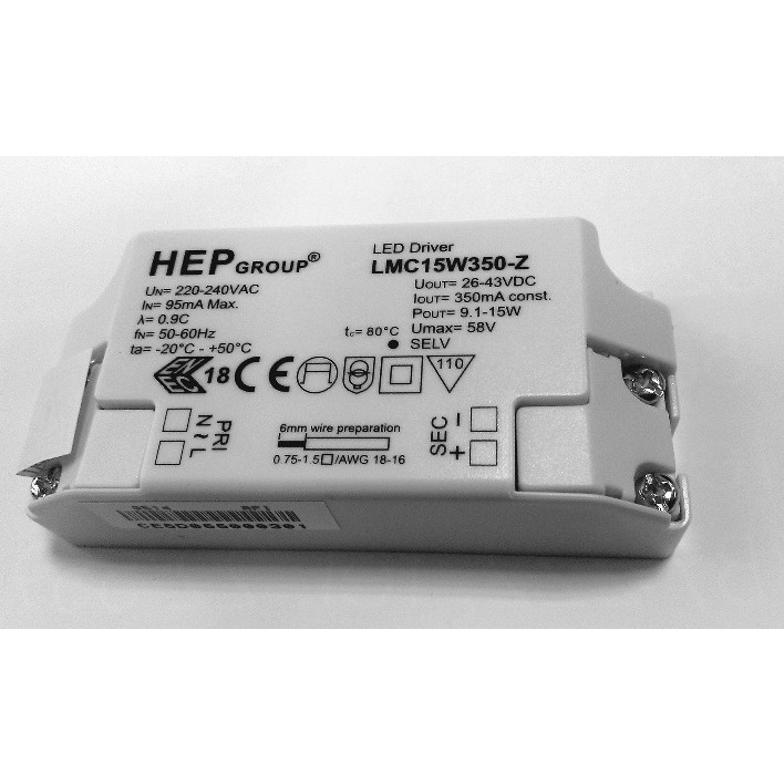 

Блок питания Mistic Hep 15W 350Ma (05420051)