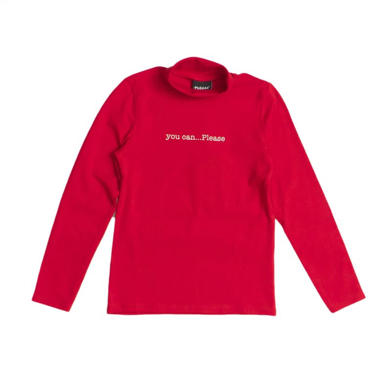 

Хлопковая водолазка PLEASE kids 162 см Красный 00032/rosso