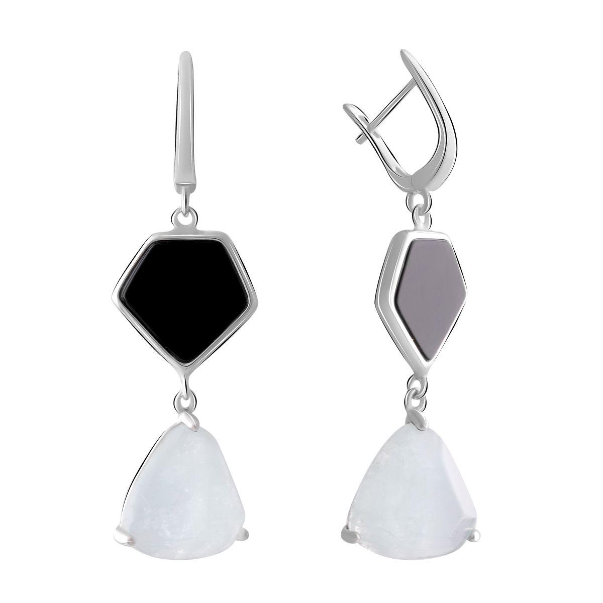 

Серебряные серьги SilverAlex с натуральным аквамарином 22.483ct, ониксом