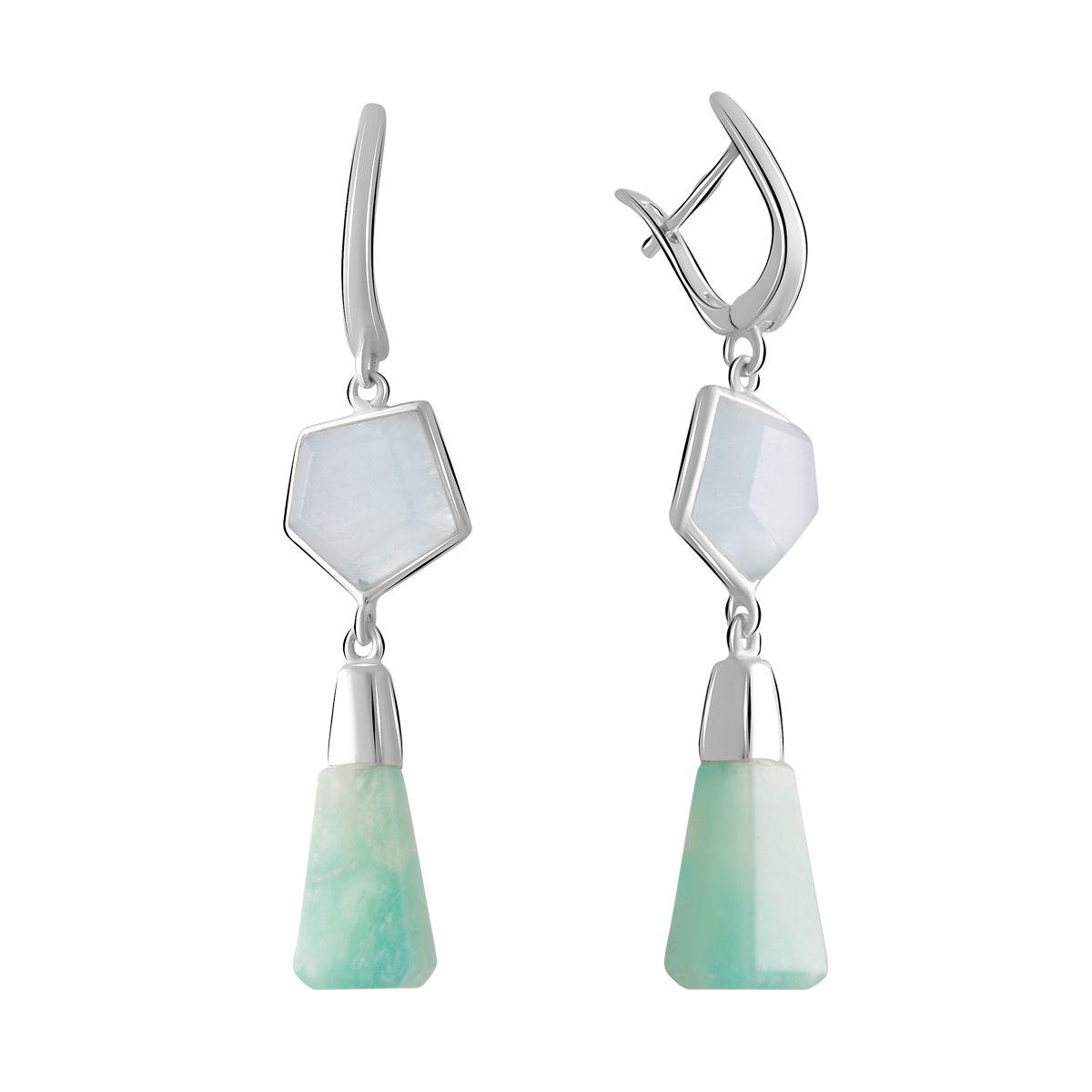 

Серебряные серьги SilverAlex с натуральным амазонитом 21.636ct, аквамарином