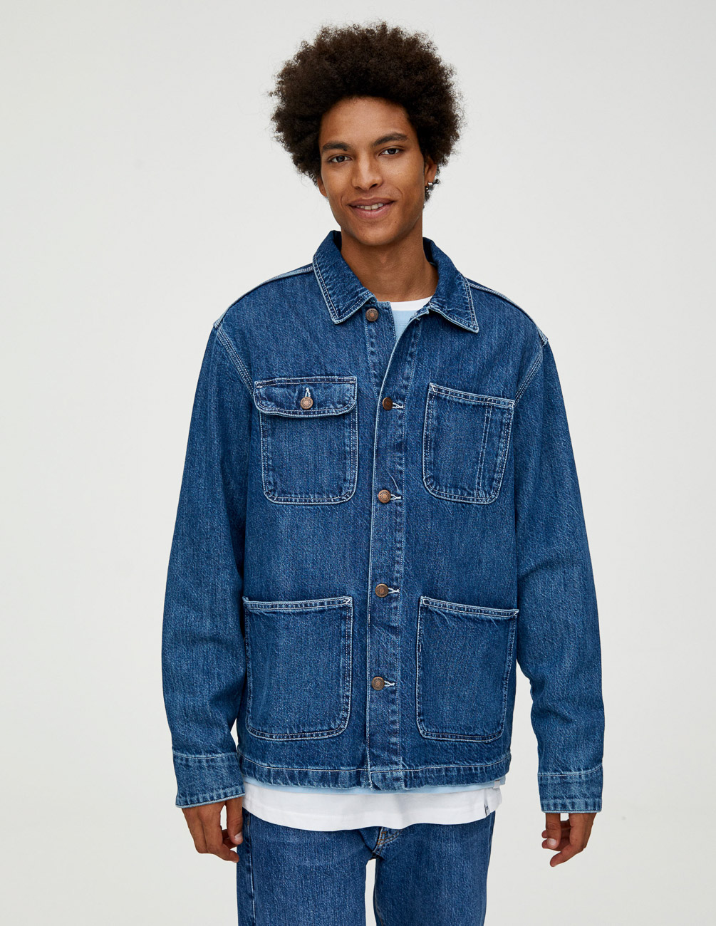 

Джинсовка PULL & BEAR М0107761 (9716/507/427) цвет синий L