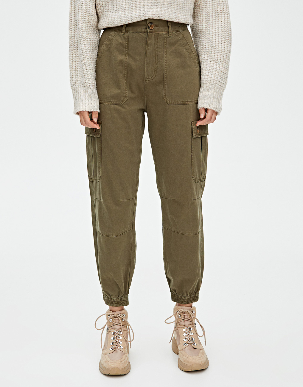 

Брюки PULL & BEAR Ж1055996 (9671/315/505) цвет зеленый S