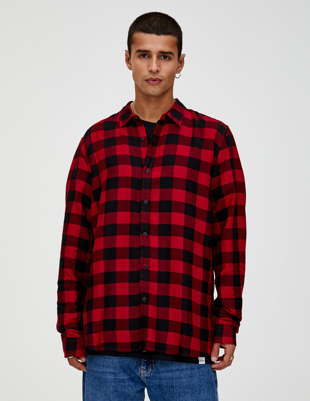 

Рубашка д/р PULL & BEAR М0107913 (9474/551/600) цвет красный S