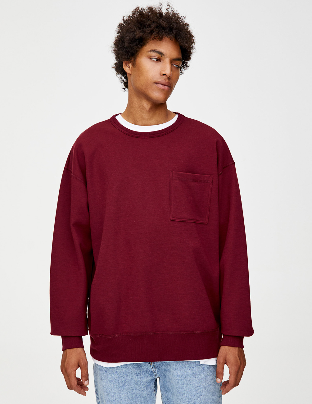 

Свитшот PULL & BEAR М0107434 (9596/504/606) цвет бордовый L