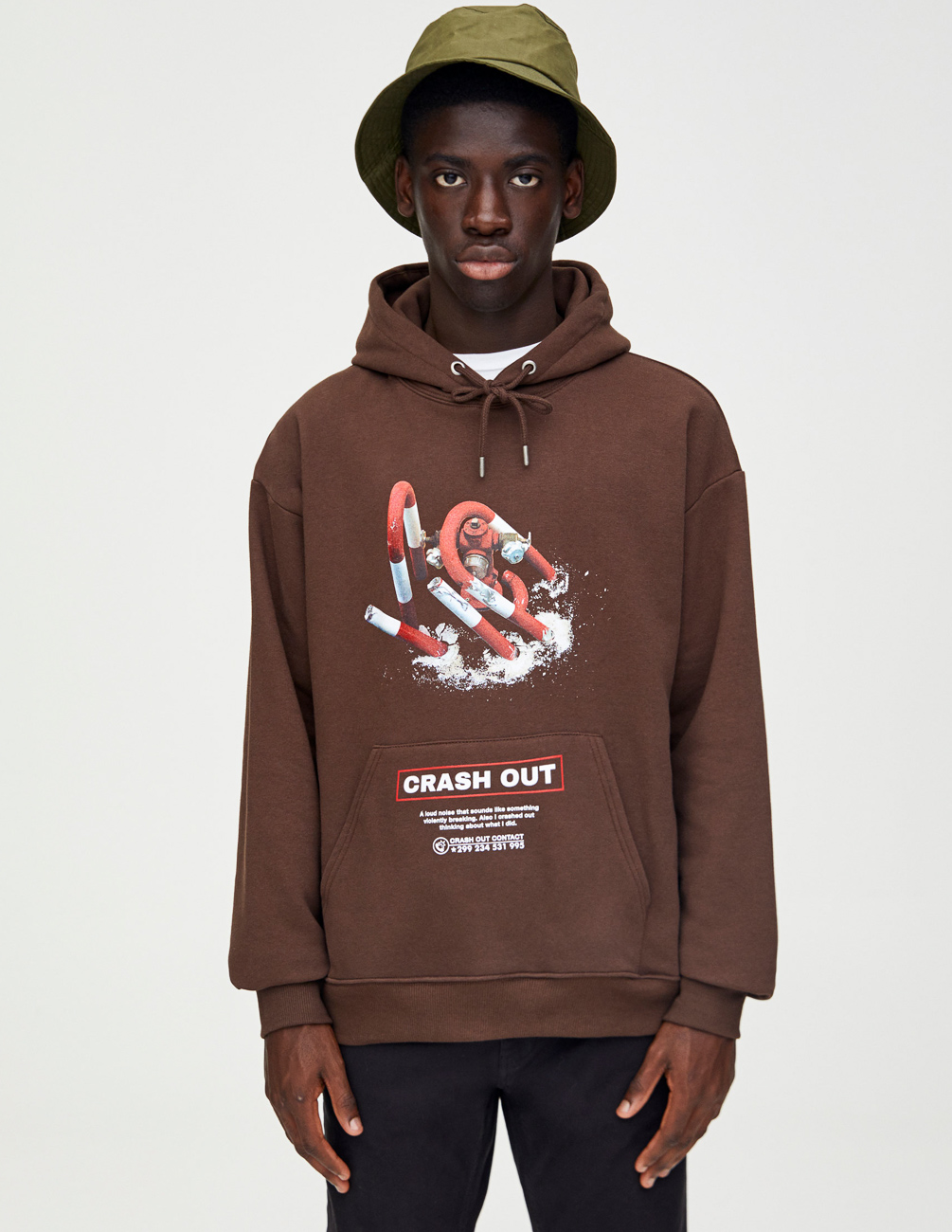 

Худи PULL & BEAR М0107417 (5596/536/700) цвет коричневый S