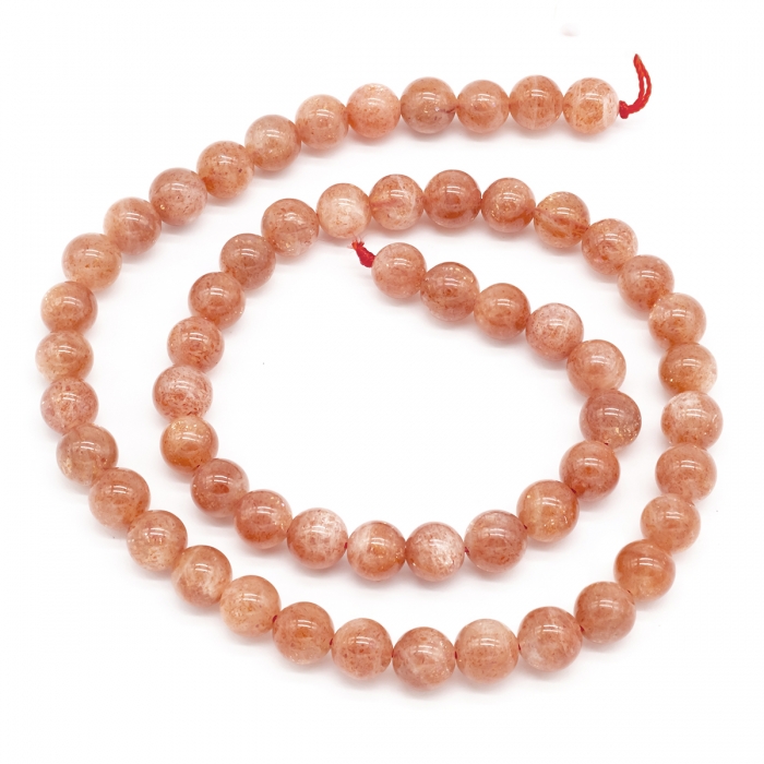 

Бусины Monisto Натуральный Солнечный Камень 7мм Цвет: Лососевый около 59шт/нить