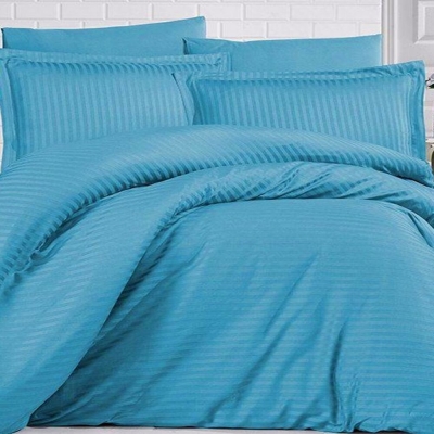 

Постельное белье однотонное Сатин Страйп Aran Clasy 200x220 Евро Turkuaz Голубое (SKL53-276693)