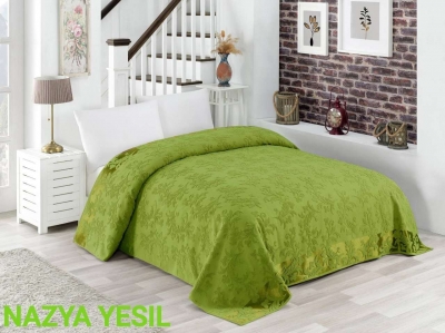 

Махровая хлопковая жаккардовая простынь Zeron 150х220 Полуторный Nazya Yesil Зеленый (SKL53-276629)