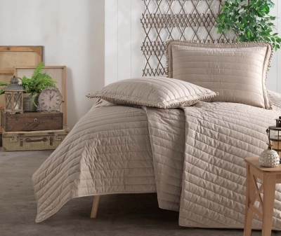 

Покрывало стеганное хлопковое с наволочками Aran Aran Clasy 240x260 Pedra V5 Бежевый (SKL53-276771)