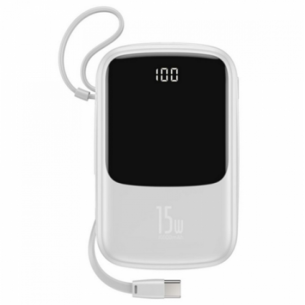 

Power Bank Baseus Q pow Digital Display 3A 10000mAh (с кабелем Type-C) White