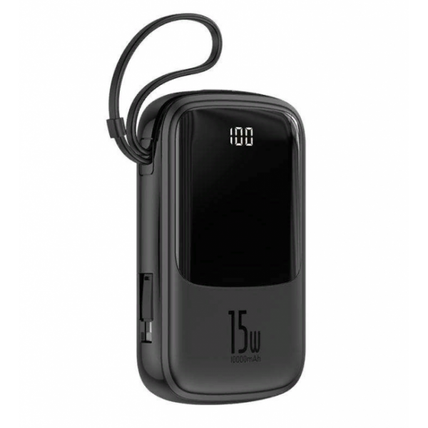 

Power Bank Baseus Q pow Digital Display 3A 10000mAh (с кабелем Type-C) Black