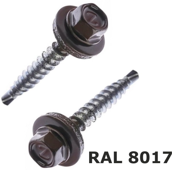 

Саморез кровельный 4,8х35 по дереву RAL 8017, 500 шт, FAST FIX (77789)