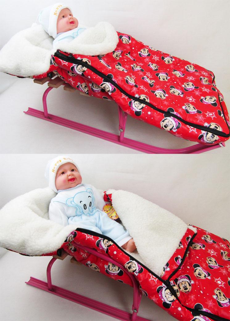 

Матрасик-конверт д/санок меховый BABY_2 "Микки Маус" ()